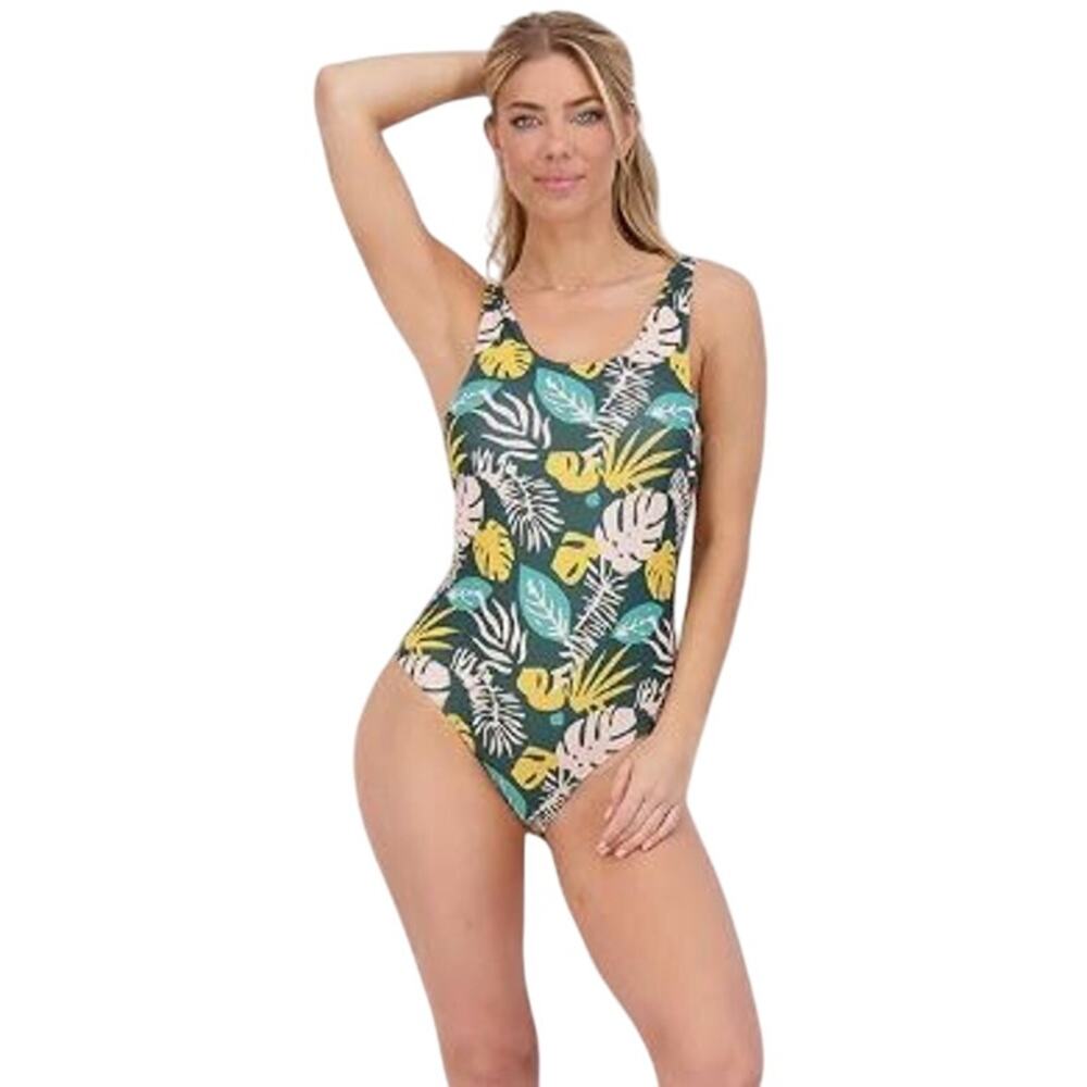 New Real Essentials One Piece Tropical Swimsuit Large
